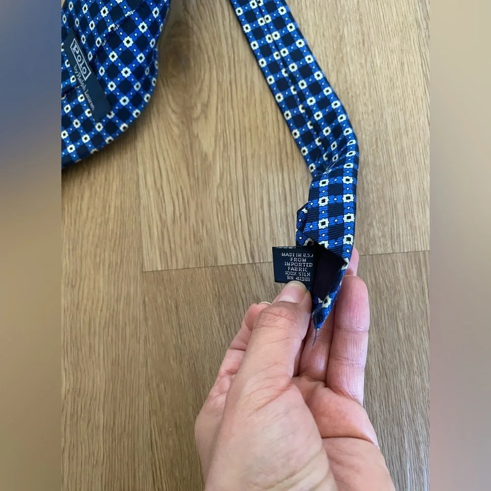 Polo by Ralph Lauren Blue Geometric Tie